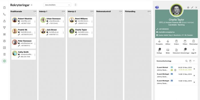 Salesbox CRM för konsultbolag utökas med beläggningsrapporter & en rekryteringspipeline